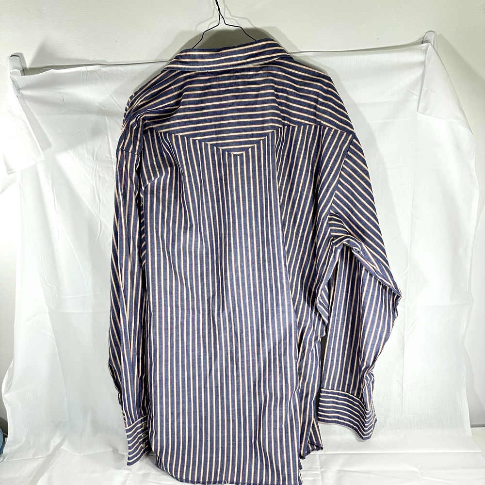 Wrangler Western Pearl Snap Button Long Sleeve Shirt Blue Yellow Striped Size XL - Picture 3 of 3